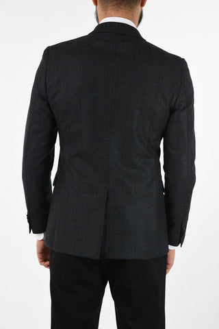 CC COLLECTION virgin wool checked RESET double breasted blazer