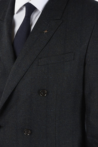 CC COLLECTION virgin wool checked RESET double breasted blazer