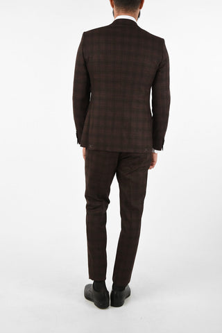 CC COLLECTION RESET tattersall check virgin wool drop 8R 3 piece waistcoat suit