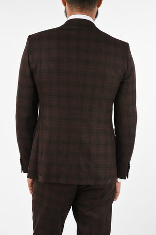 CC COLLECTION RESET tattersall check virgin wool drop 8R 3 piece waistcoat suit