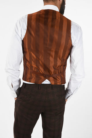 CC COLLECTION RESET tattersall check virgin wool drop 8R 3 piece waistcoat suit