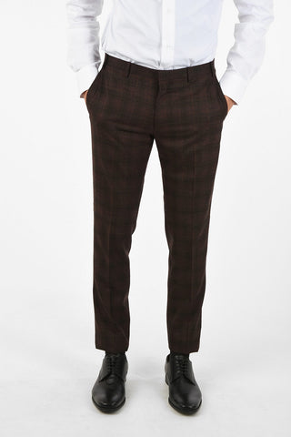 CC COLLECTION RESET tattersall check virgin wool drop 8R 3 piece waistcoat suit