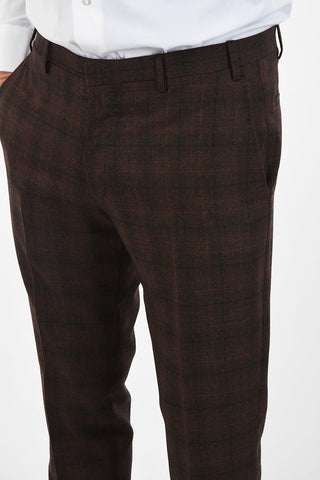 CC COLLECTION RESET tattersall check virgin wool drop 8R 3 piece waistcoat suit