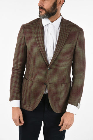 houndstooth silk and cashmere LEADER SOFT drop 7R blazer