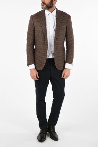 houndstooth silk and cashmere LEADER SOFT drop 7R blazer
