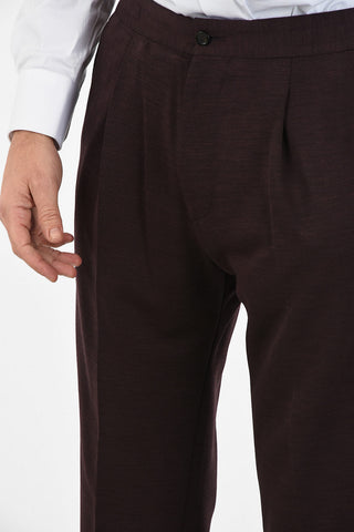 pantalone ACADEMY in lana vergine con coulisse in vita