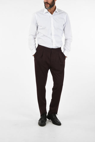 pantalone ACADEMY in lana vergine con coulisse in vita