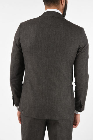 CC COLLECTION RIGHT plain herringbone virgin wool drop 6R suit