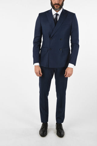 CC COLLECTION RESET awning striped virgin wool 2-button double breasted suit