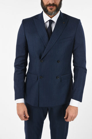 CC COLLECTION RESET awning striped virgin wool 2-button double breasted suit