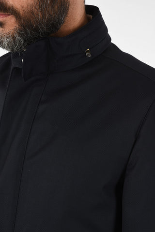 ID IDENTITY hidden closure virgin wool peacoat