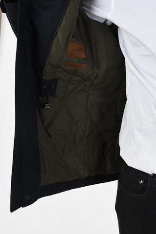 ID IDENTITY hidden closure virgin wool peacoat
