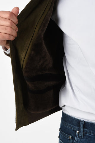ID Bomber in Pelle Scamosciata