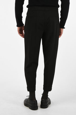 CC COLLECTION Single Pleated INTERLOCK PENYE Cropped Joggers