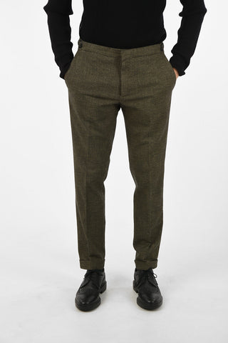 ID houndstooth stretch cotton SAND chinos