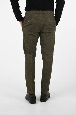 ID houndstooth stretch cotton SAND chinos