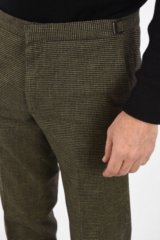 ID houndstooth stretch cotton SAND chinos