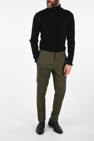 ID houndstooth stretch cotton SAND chinos