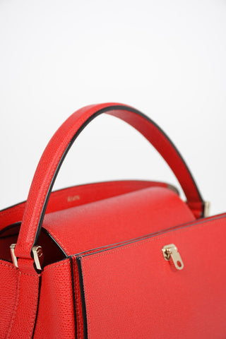 Textured Leather BRERA Top Handle Bag With Removable Shoulder Strap