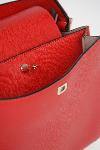 Textured Leather BRERA Top Handle Bag With Removable Shoulder Strap