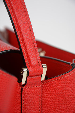 Textured Leather BRERA Top Handle Bag With Removable Shoulder Strap