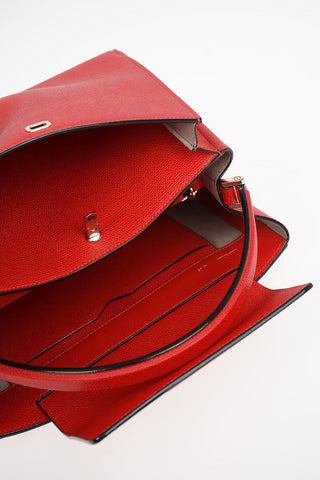 Textured Leather BRERA Top Handle Bag With Removable Shoulder Strap