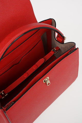 Textured Leather BRERA Top Handle Bag With Removable Shoulder Strap