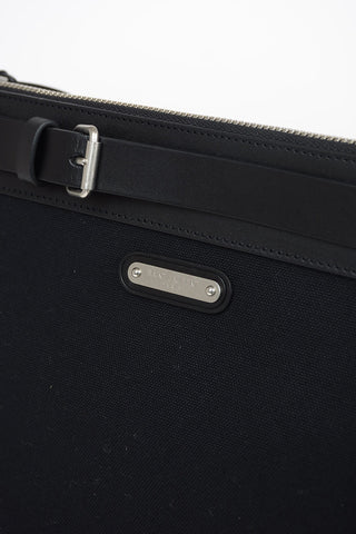 Messanger Bag with Leather Trimmings and Removable Shoulder Strap