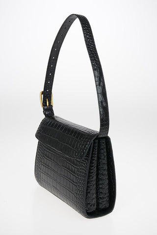 Croco Printed Leather GHOST MEDIUM Shoulder Bag
