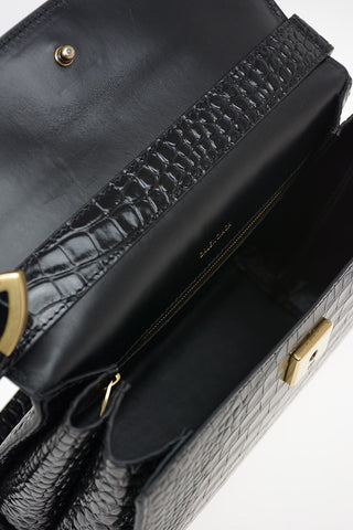 Croco Printed Leather GHOST MEDIUM Shoulder Bag