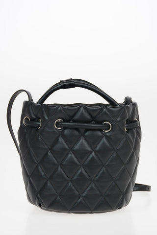 Quilted Leather Bucket B Bag