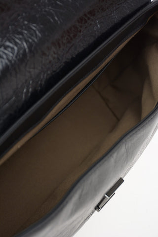 Coated Leather ID MEDIUM Top Handle Bag with Shoulder Strap