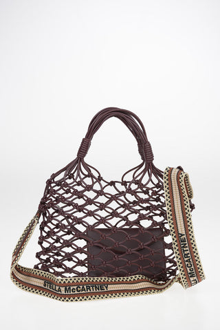Faux Leather Fisherman Tote Bag with Removable Shoulder Strap