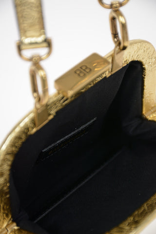 Metallic Leather Mini Wallet with Removable Shoulder Strap