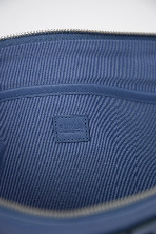 Pouch in Pelle Martellata con Chiusura zip