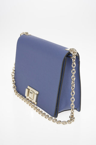 Leather MIMI' Shoulder Bag with Chain