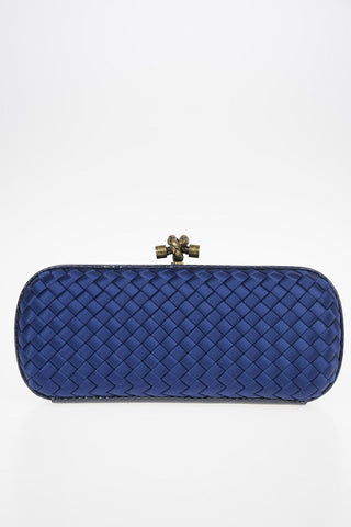 Clutch KNOT in Seta Intrecciata con Finiture in Elaphe