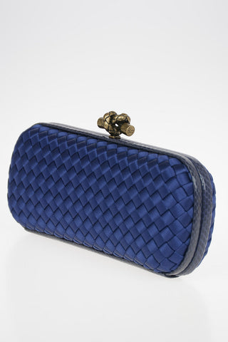 Clutch KNOT in Seta Intrecciata con Finiture in Elaphe