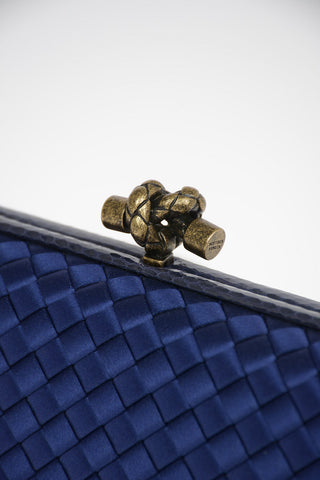Clutch KNOT in Seta Intrecciata con Finiture in Elaphe
