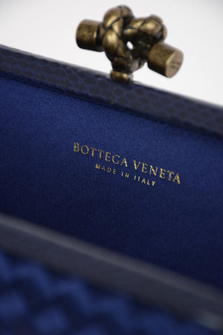 Clutch KNOT in Seta Intrecciata con Finiture in Elaphe
