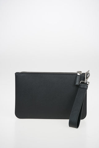 Saffiano Leather Pouch with Double Insert