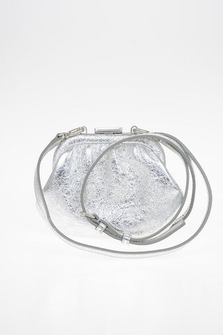 Metallic Leather Mini Wallet with Removable Shoulder Strap