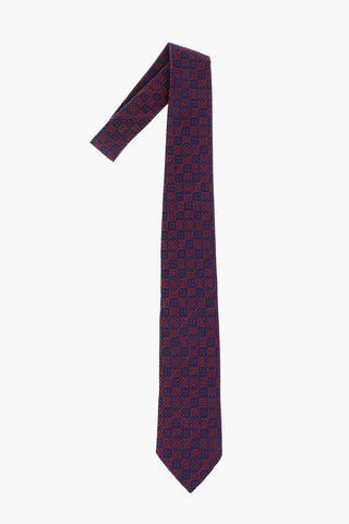Print Silk and Wool Tie