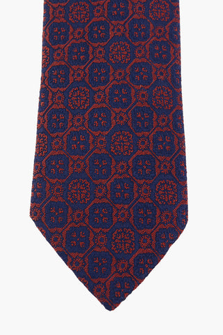 Print Silk and Wool Tie