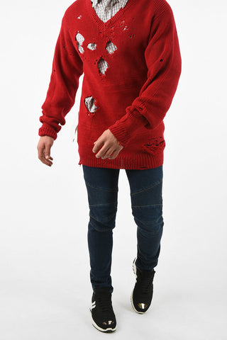Wool Distressed Oversized Sweater