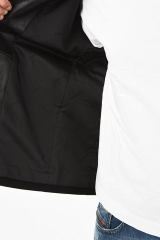 full zip coat with Leather Details