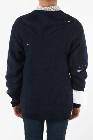 Wool Distressed Oversized Sweater