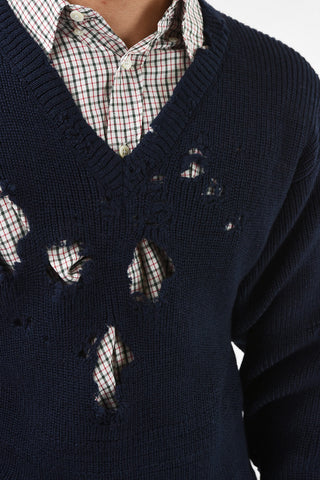 Wool Distressed Oversized Sweater