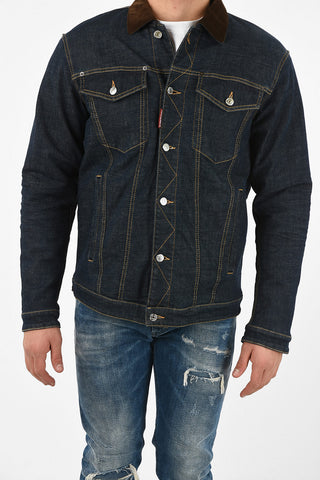 denim OVER  jacket with Veltev Detail