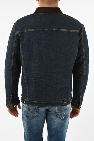 denim OVER  jacket with Veltev Detail